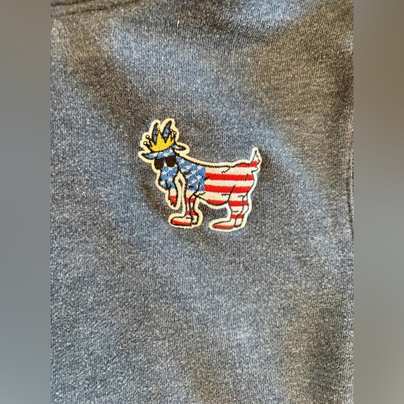 GOAT USA Freedom Hoodie Navy American Flag Logo Pullover Sweatshirt Men’s XS - Picture 5 of 10
